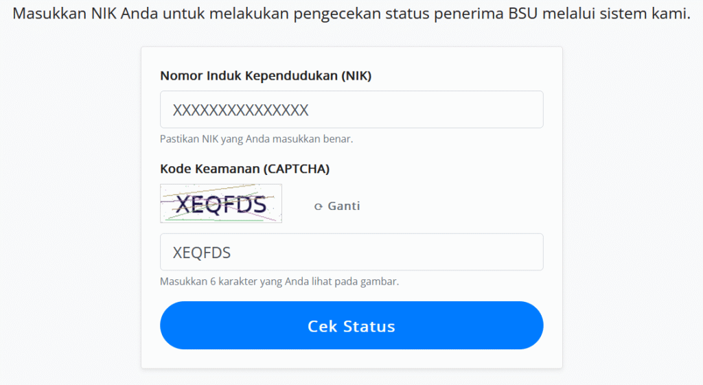 cek status bsu kemnaker